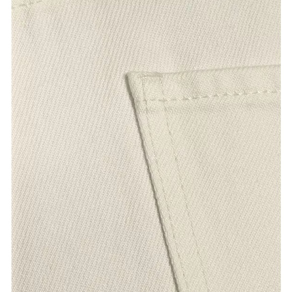 Gianni Bini Denim Straight Leg Egyptian Feather Detail Jeans White/Tan Feather - Picture 3 of 8